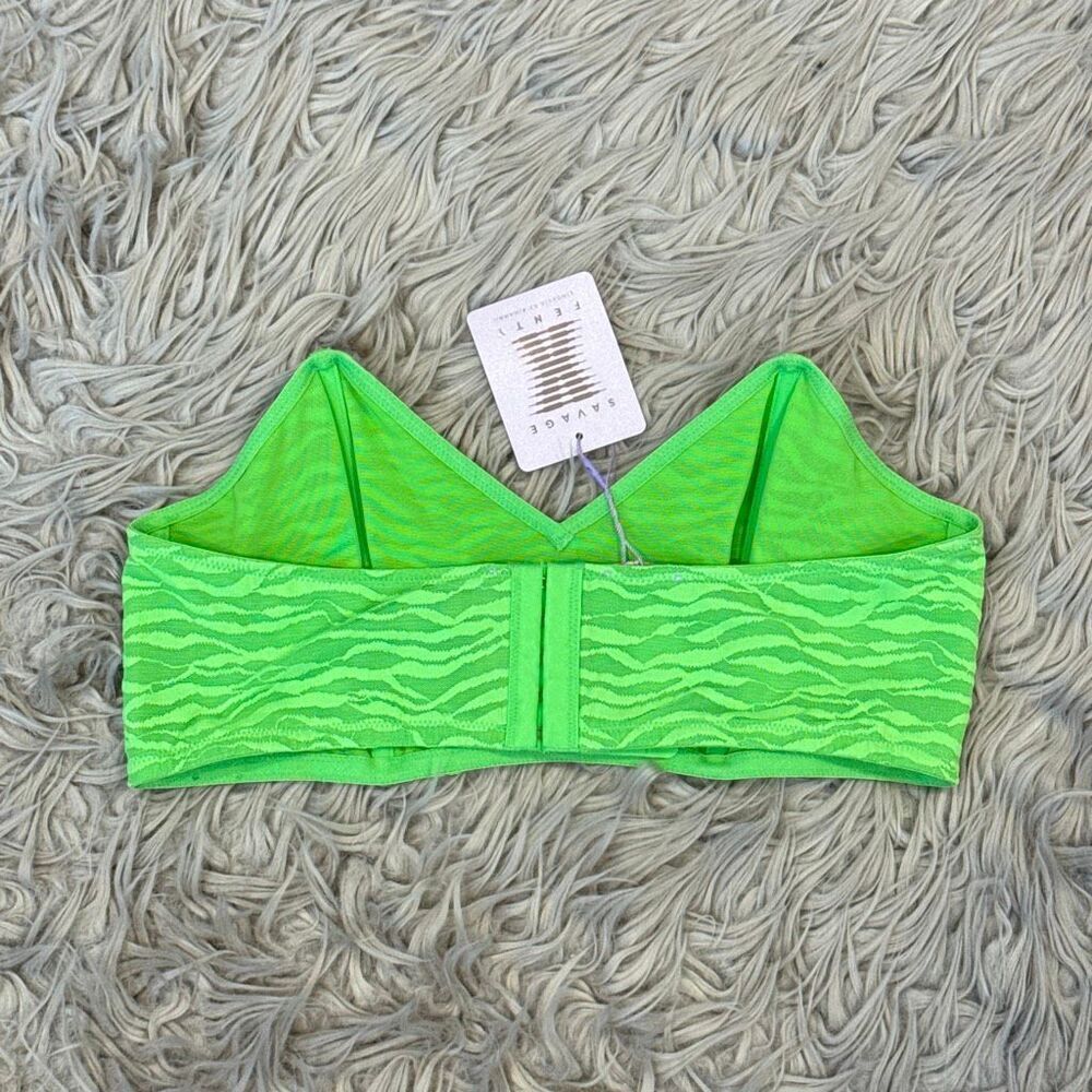 Savage X Fenty ' All Over Me Lace Bandeau Bralette (Green Tea) size large - Picture 4 of 5